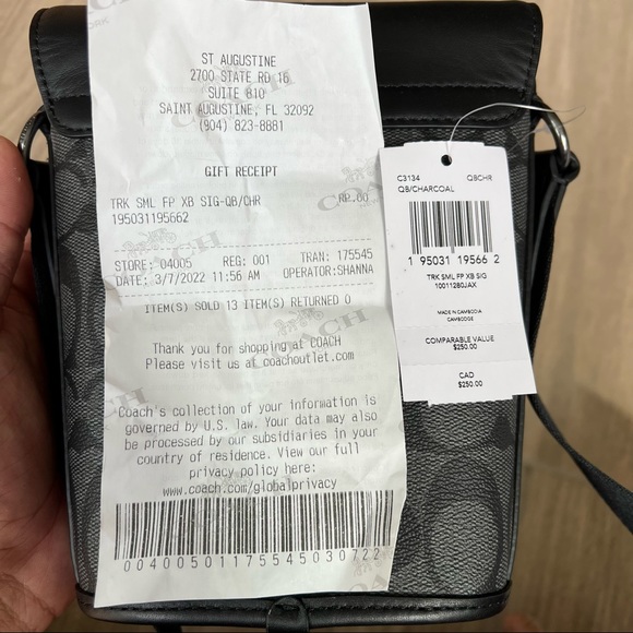 Coach Track Small Flap Crossbody In Signature Canvas - Picture 10 of 10